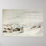 Hunting buffalo on snow-shoes posters