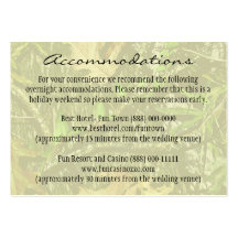 Hunting Camo Wedding Insert Reception Cards Business Cards