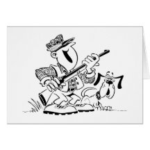 Hunting Dog Cartoon Card