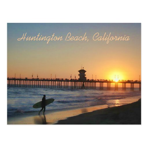 Huntington Beach at Sunset Postcard