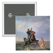 Huntsman with the Borzois, 1872 Pinback Button