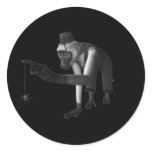 Hurdy Gurdy 3D Music Monkey & Spider Black & White