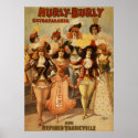 Hurly-Burly Extravaganza and Refined Vaudeville posters