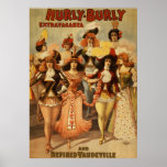 Hurly-Burly Extravaganza and Refined Vaudeville posters