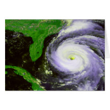 Hurricane Fran Off Florida - 1996 Satellite Image Greeting Cards