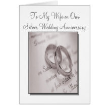 Husband and Wife Silver Wedding Anniversary Card
