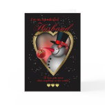 Husband Christmas Card - Snowman In Heart