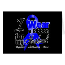 Husband - Colon Cancer Ribbon Greeting Cards