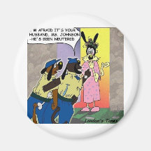 Husband Neutered Funny Dog Or Police Gifts & Tees Magnets