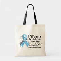 Husband Prostate Cancer Ribbon Bags