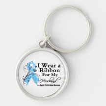 Husband Prostate Cancer Ribbon Keychains