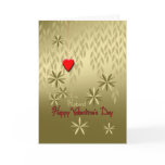 Husband Valentine's Day Gold Leaves Red Heart cards