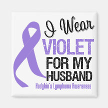 Husband Violet Ribbon Hodgkins Lymphoma Refrigerator Magnets