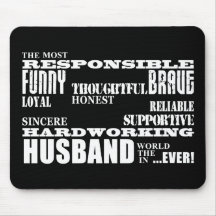 Husbands Wedding Anniversaries Birthdays Qualities Mouse Mats