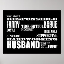 Husbands Wedding Anniversaries Birthdays Qualities Posters
