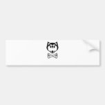 Husky and bones bumper sticker