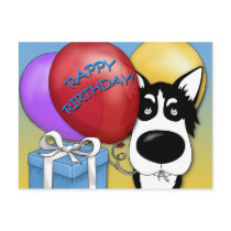 Husky Birthday Postcard