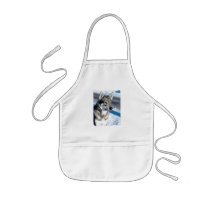 Husky in Snow Children's Apron