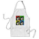 Husky Malamute Goes Primary Collage Aprons