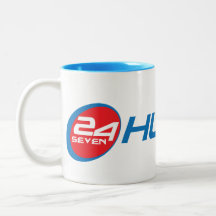 Hustle 24 Seven Red & Blue Coffee Mug