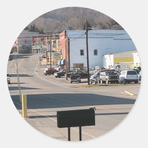 Hustle And Bustle At Jackson Screet, Gate City, Vi Sticker