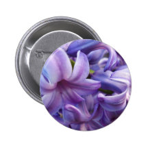 Hyacinth Flowers Round Button