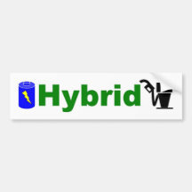 HYBRID green pump and battery Bumper Stickers