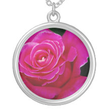 Hybrid Tea Rose 'Pink Peace' Yellow flowers Necklaces