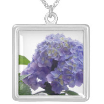 Hydrangea Bush Sterling Silver Necklace