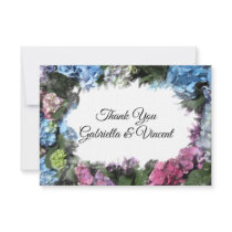 Hydrangea Frame Wedding Thank You Notes - Flat Invites