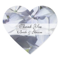 Hydrangea Heart Wedding Thank You Stickers