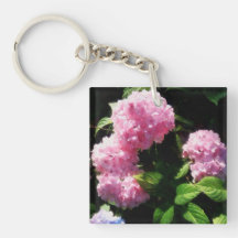 Hydrangea in Sunshine Square Acrylic Key Chains