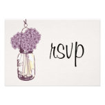 Hydrangea & Mason Jar Wedding RSVP Invitation