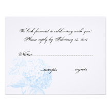 Hydrangea RSVP Custom Invites