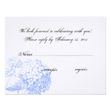 Hydrangea RSVP Personalised Announcements