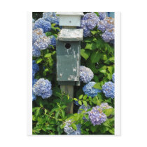Hydrangeas and Bird Houses Post Card