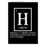 hydrogen - a gas which turns into people cards