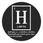 hydrogen - a gas which turns into people stickers