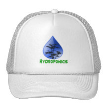 Hydroponics Black Bamboo Plant Green Text Mesh Hats