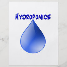 Hydroponics blue letters with blue drop graphic custom flyer