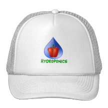 Hydroponics Red bell Pepper green text Trucker Hats