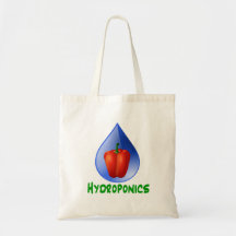 Hydroponics Red bell Pepper green text Tote Bag