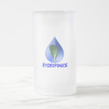Hydroponics slogan Blue Drop with Lettuce graphic Mugs
