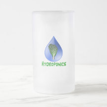 Hydroponics, water drop and lettuce Green text Coffee Mug