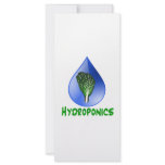 Hydroponics, water drop and lettuce Green text rack cards