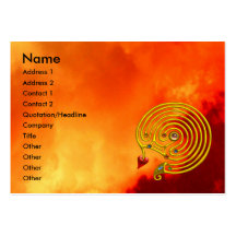 HYPER LABYRINTH ,red yellow clouds Business Card Template