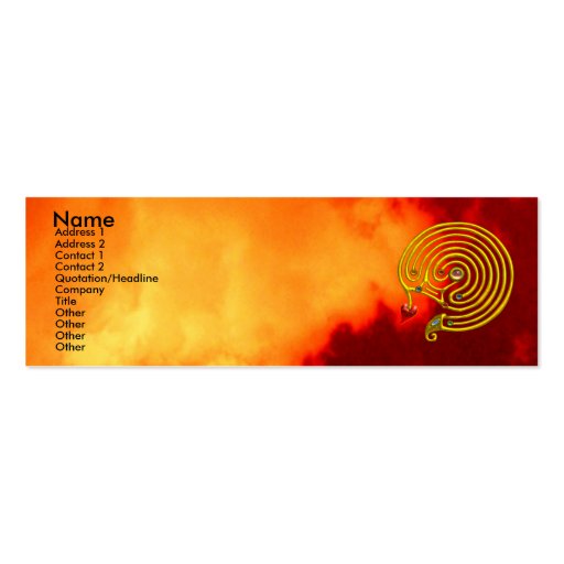 HYPER LABYRINTH ,red yellow clouds Business Card Templates
