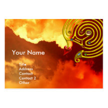 HYPER LABYRINTH ,red yellow clouds Business Card