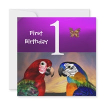 HYPER PARROTS /First Birthday Party Purple