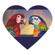 HYPER PARROTS / RED AND BLUE ARA  heart